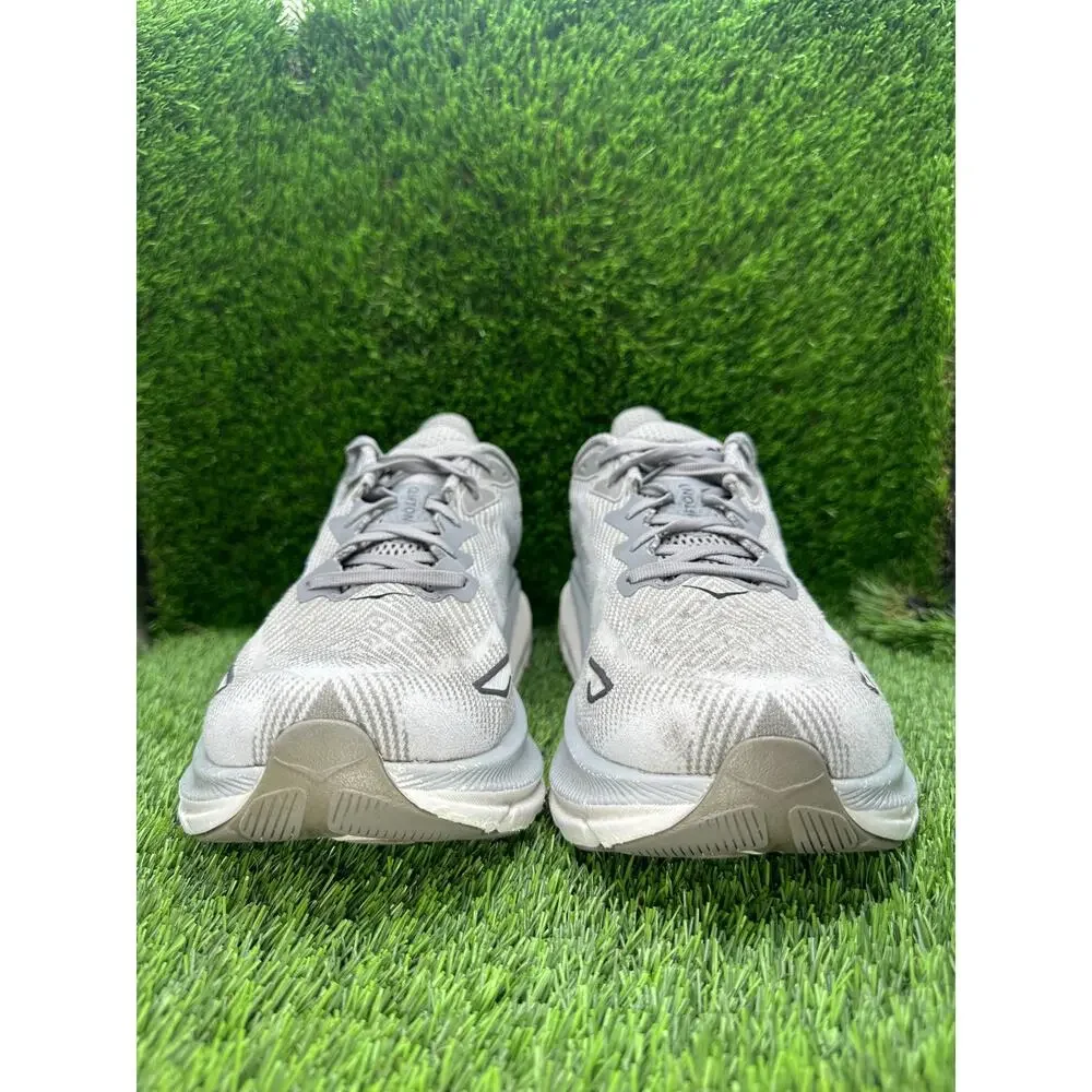 Hoka One One Clifton 9 1132210-HMBC Athletic Sneaker Men's 11.5 Gray Knit Sports